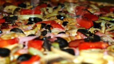 Fırında ısı bozulma, pişirme pizza yakın çekim