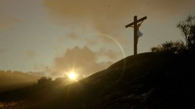 Hıristiyan kadın Jesus çapraz, dua gündoğumu, uzaklaştırmak