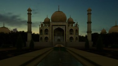 Taj Mahal timelapse gece gün, vınlamak dışarı