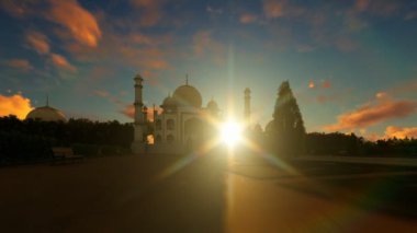 Taj Mahal timelapse gündoğumu, kaydırma, 4 k