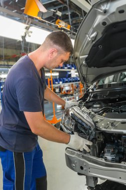 Togliatti Avtovaz otomobil fabrikası. Montaj hattı üretim otomobil Lada, Renault, Nissan, Datsun