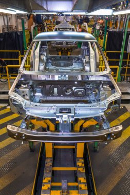 Togliatti Avtovaz otomobil fabrikası. Montaj hattı üretim otomobil Lada, Renault, Nissan, Datsun
