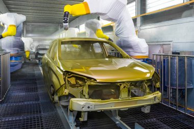 Togliatti Avtovaz otomobil fabrikası. Montaj hattı üretim otomobil Lada, Renault, Nissan, Datsun