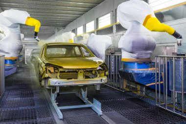 Togliatti Avtovaz otomobil fabrikası. Montaj hattı üretim otomobil Lada, Renault, Nissan, Datsun