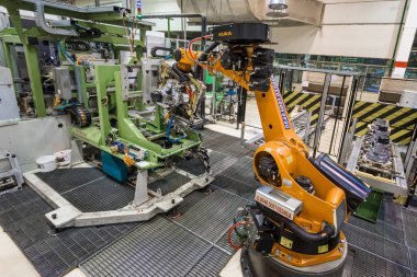 Togliatti Avtovaz otomobil fabrikası. Montaj hattı üretim otomobil Lada, Renault, Nissan, Datsun