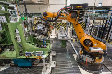 Togliatti Avtovaz otomobil fabrikası. Montaj hattı üretim otomobil Lada, Renault, Nissan, Datsun