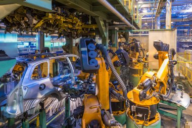 Togliatti Avtovaz otomobil fabrikası. Montaj hattı üretim otomobil Lada, Renault, Nissan, Datsun