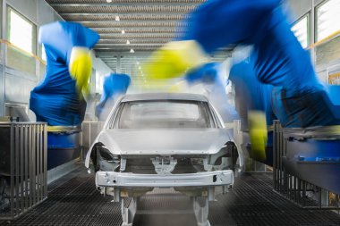 Togliatti Avtovaz otomobil fabrikası. Montaj hattı üretim otomobil Lada, Renault, Nissan, Datsun