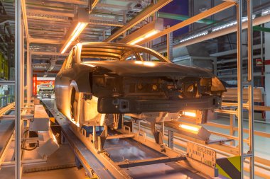 Togliatti Avtovaz otomobil fabrikası. Montaj hattı üretim otomobil Lada, Renault, Nissan, Datsun