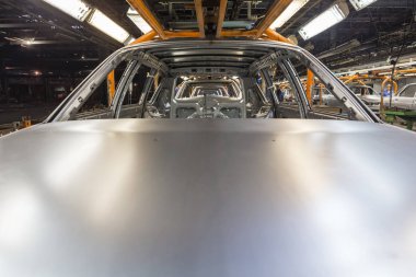 Togliatti Avtovaz otomobil fabrikası. Montaj hattı üretim otomobil Lada, Renault, Nissan, Datsun