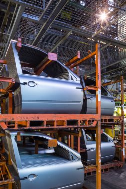Togliatti Avtovaz otomobil fabrikası. Montaj hattı üretim otomobil Lada, Renault, Nissan, Datsun