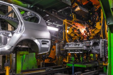 Togliatti Avtovaz otomobil fabrikası. Montaj hattı üretim otomobil Lada, Renault, Nissan, Datsun