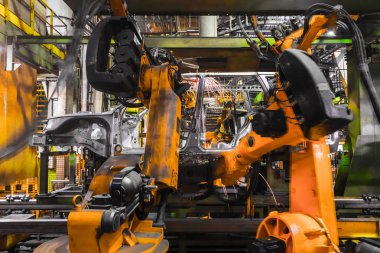 Togliatti Avtovaz otomobil fabrikası. Montaj hattı üretim otomobil Lada, Renault, Nissan, Datsun