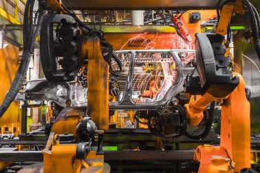 Togliatti Avtovaz otomobil fabrikası. Montaj hattı üretim otomobil Lada, Renault, Nissan, Datsun