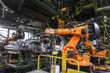 Togliatti Avtovaz otomobil fabrikası. Montaj hattı üretim otomobil Lada, Renault, Nissan, Datsun