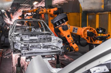 Togliatti Avtovaz otomobil fabrikası. Montaj hattı üretim otomobil Lada, Renault, Nissan, Datsun