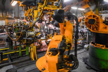 Togliatti Avtovaz otomobil fabrikası. Montaj hattı üretim otomobil Lada, Renault, Nissan, Datsun