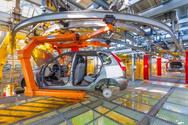 Togliatti Avtovaz otomobil fabrikası. Otomobil Lada, Renault, Nissan, Datsun imalatı montaj hatları