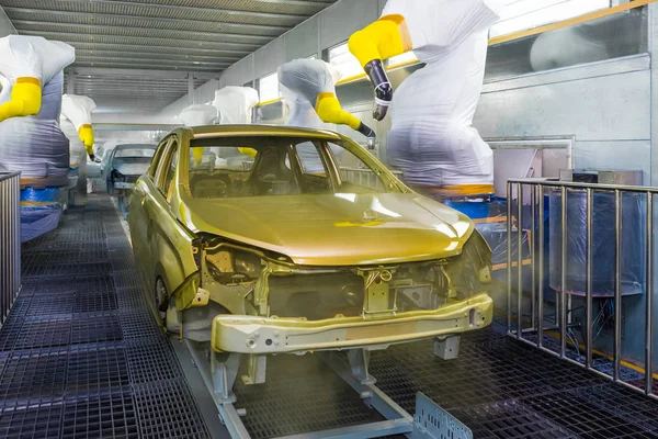 Togliatti Avtovaz otomobil fabrikası. Montaj hattı üretim otomobil Lada, Renault, Nissan, Datsun
