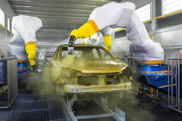 Automobile plant AVTOVAZ in Togliatti. Assembly line production of cars LADA, RENAULT, NISSAN, DATSUN — Stock Photo, Image