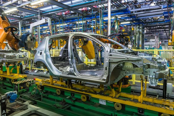 Togliatti Avtovaz otomobil fabrikası. Montaj hattı üretim otomobil Lada, Renault, Nissan, Datsun