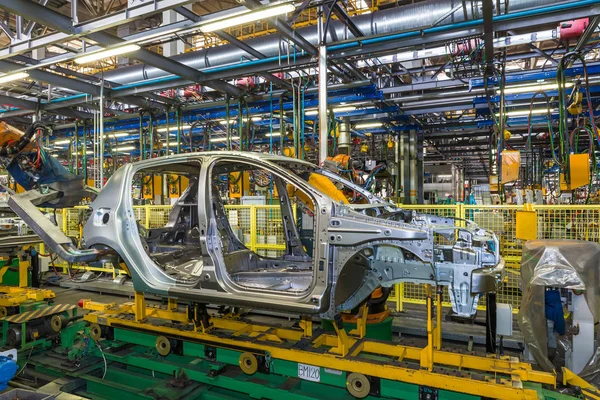 Togliatti Avtovaz otomobil fabrikası. Montaj hattı üretim otomobil Lada, Renault, Nissan, Datsun