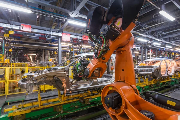 Togliatti Avtovaz otomobil fabrikası. Montaj hattı üretim otomobil Lada, Renault, Nissan, Datsun