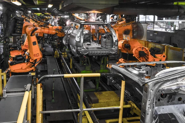 Togliatti Avtovaz otomobil fabrikası. Montaj hattı üretim otomobil Lada, Renault, Nissan, Datsun