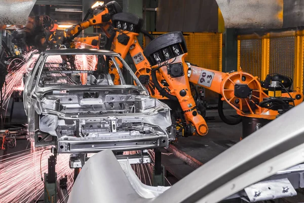 Togliatti Avtovaz otomobil fabrikası. Montaj hattı üretim otomobil Lada, Renault, Nissan, Datsun