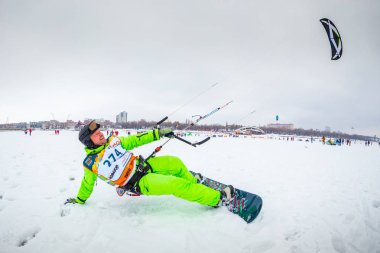 Rusya, Togliatti - 25 Şubat 2017: kar uçurtma