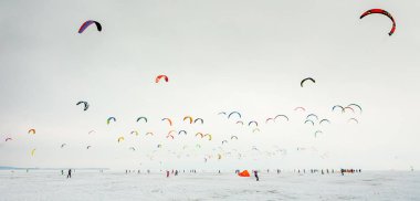 Rusya, Togliatti - 25 Şubat 2017: kar uçurtma