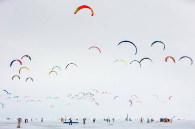 Rusya, Togliatti - 25 Şubat 2017: kar uçurtma