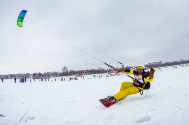 Rusya, Togliatti - 25 Şubat 2017: kar uçurtma