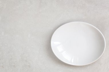Boş beyaz Oval tabak Üstten Görünüm