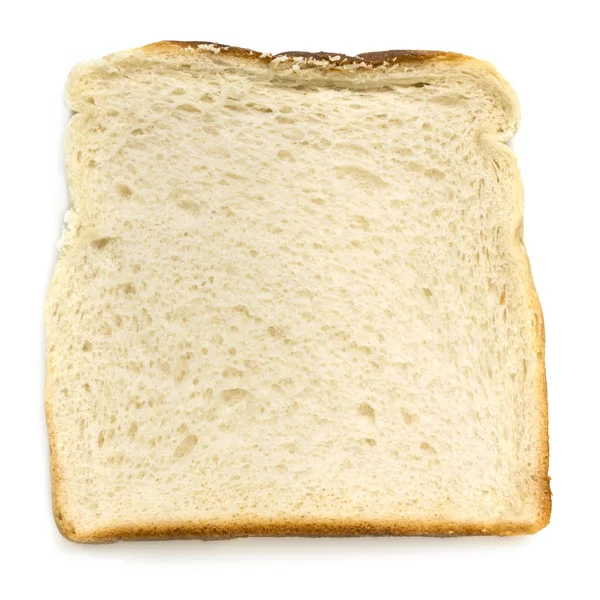 Slice of White Bread Isolated Top View — Stock Photo, Image