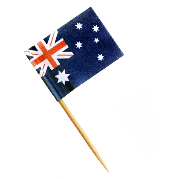 澳大利亚国旗牙签上白色路径与孤立 — 图库照片