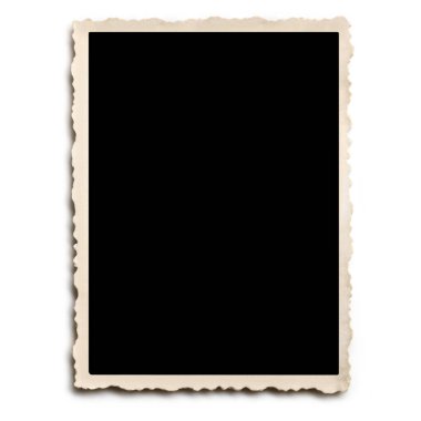 Beyaz Gölge izole eski taraklı fotoğraf çerçevesi