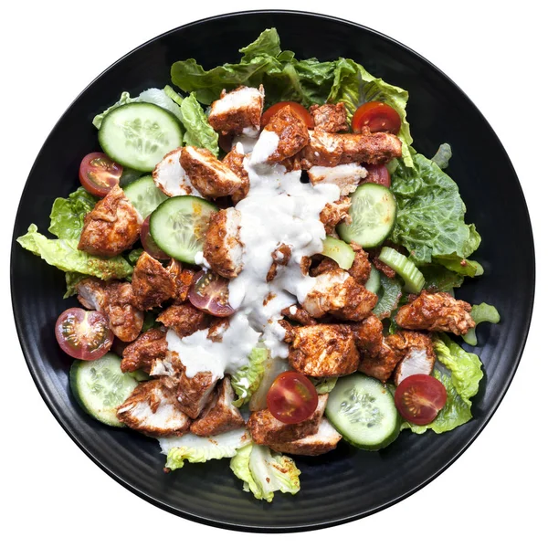 Salada de frango Tandoori vista superior isolada — Fotografia de Stock