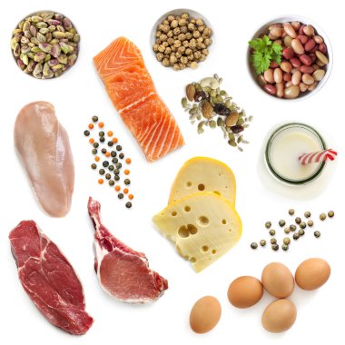 Gıda kaynakları izole Protein Üstten Görünüm