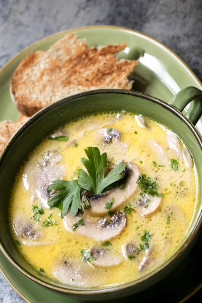 Mushroom Soup with Toast — Stock Image Mushroom Soup with Toast Stock Image