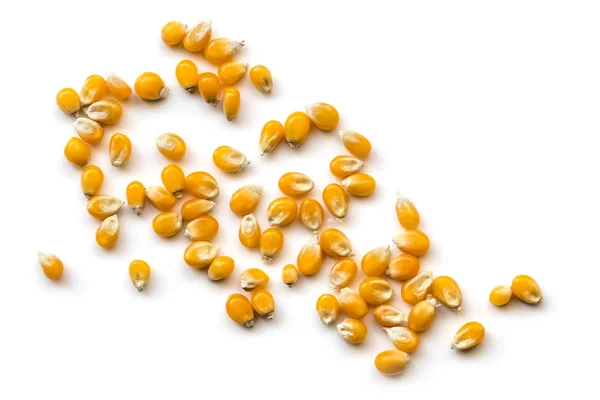 Popping maïs bovenaanzicht geïsoleerd — Stockfoto