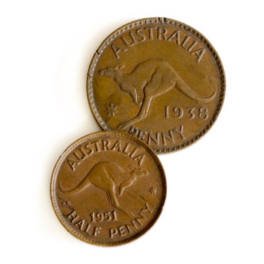 Yaşlı Avustralyalı Penny ve Yarım Penny Beyaz 'da izole edildi
