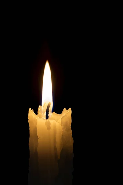 Candle Flame with Black Background — Stock Photo, Image