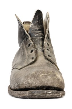 Eskimiş Çizme Beyaz Cephe Görünümü İzole Edildi