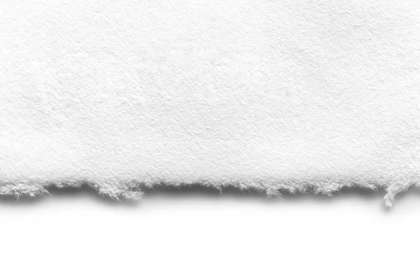 Borda Papel Rasgada Branca Sobre Branco Com Sombra Macia — Fotografia de Stock