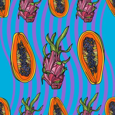 Sorunsuz imkanı desen papaya ve dragon meyve.