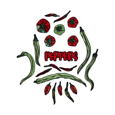 el çekilmiş biber.