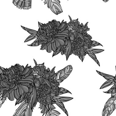 Şakayık buketleri seamless modeli.