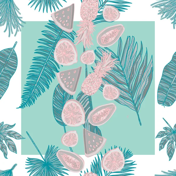 Carte tropicale été . — Image vectorielle