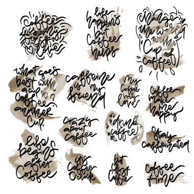 Kahve Lekesi kümesiyle yazı. 